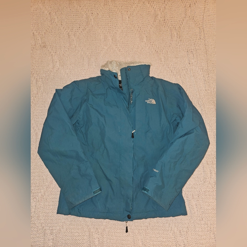 The North‎ Face Women's Teal Sherpa Lined Ski Jacket no Hood